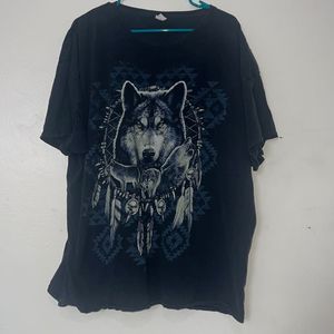 Wolf in Dream Catcher Graphic  Shirt (3XL)